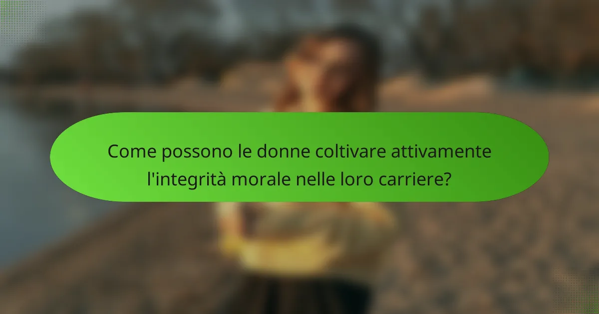 Come possono le donne coltivare attivamente l'integrità morale nelle loro carriere?