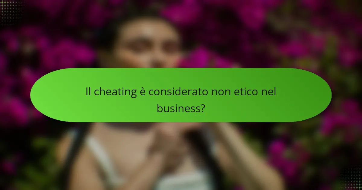 Il cheating è considerato non etico nel business?