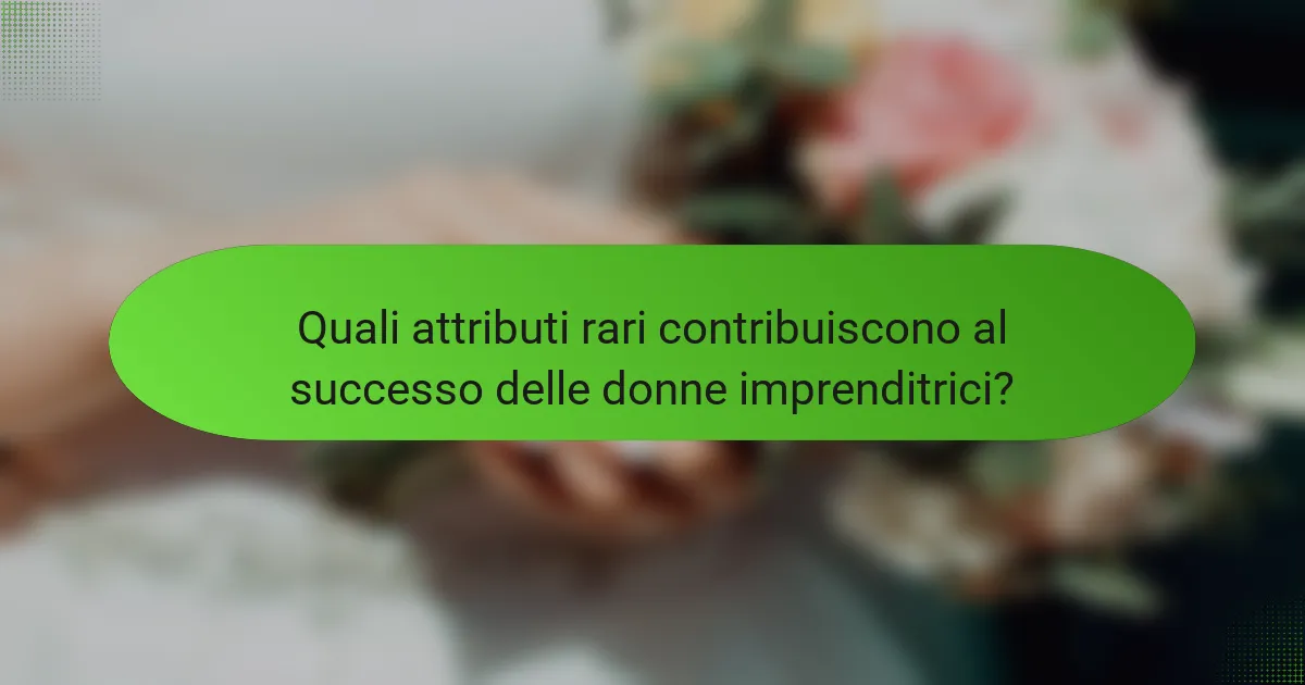 Quali attributi rari contribuiscono al successo delle donne imprenditrici?