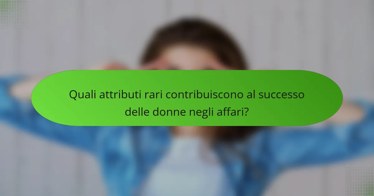 Quali attributi rari contribuiscono al successo delle donne negli affari?
