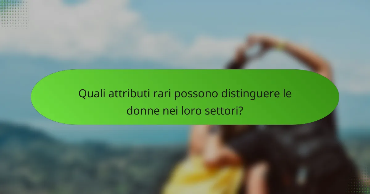 Quali attributi rari possono distinguere le donne nei loro settori?