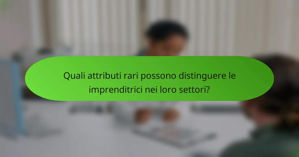 Quali attributi rari possono distinguere le imprenditrici nei loro settori?
