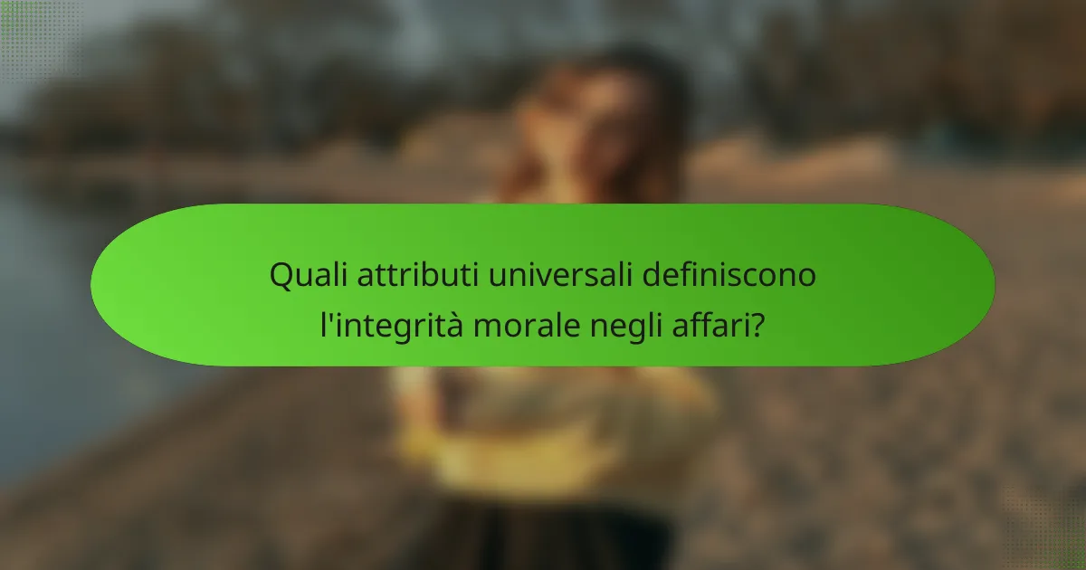 Quali attributi universali definiscono l'integrità morale negli affari?