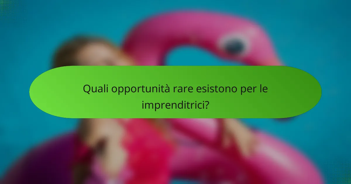 Quali opportunità rare esistono per le imprenditrici?