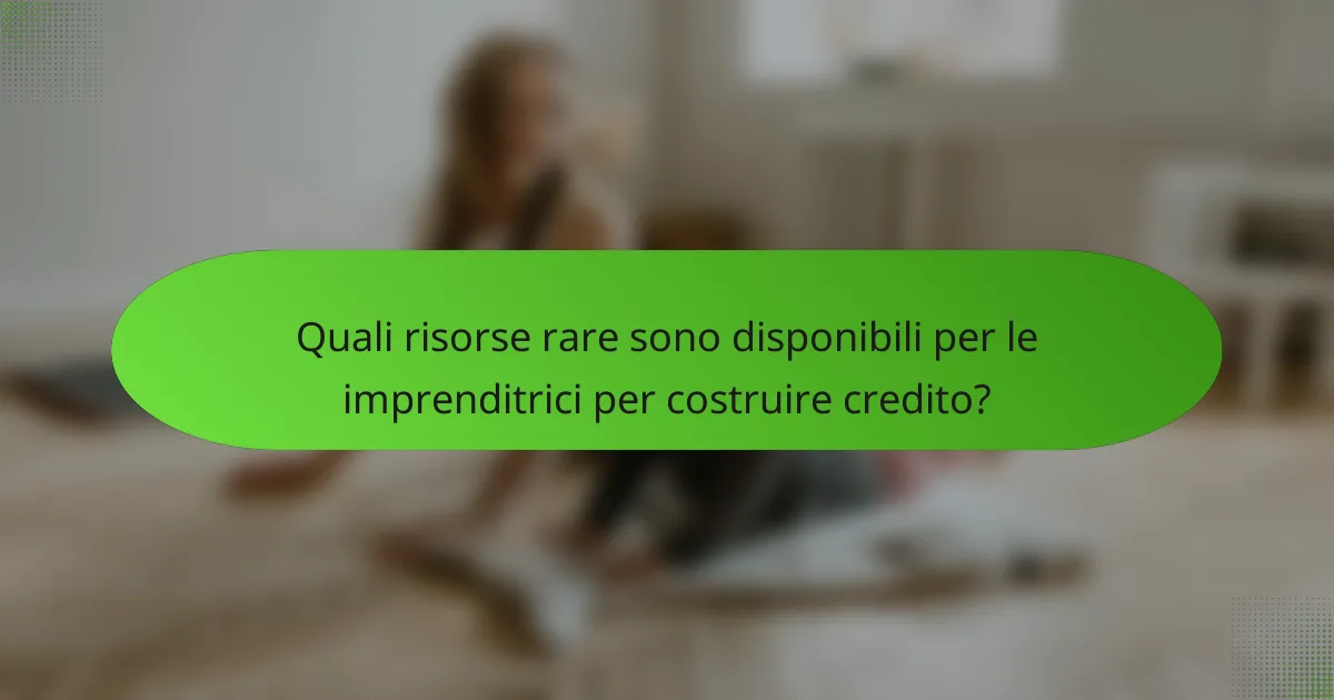 Quali risorse rare sono disponibili per le imprenditrici per costruire credito?