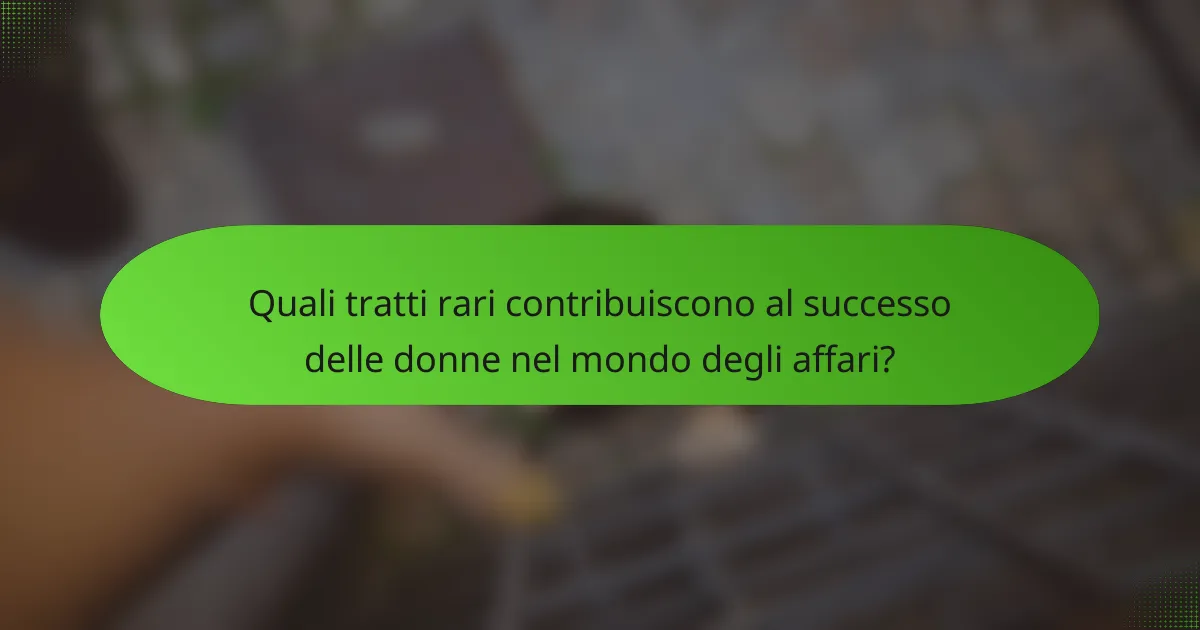 Quali tratti rari contribuiscono al successo delle donne nel mondo degli affari?